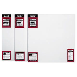 Blick Premier Heavyweight Stretched Cotton Canvas - 48" x 48", 2" Profile, Pkg of 3