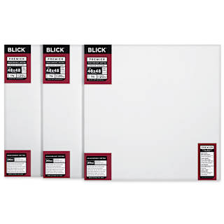 Blick Premier Heavyweight Stretched Cotton Canvas - 48" x 48", 1-3/8" Profile, Pkg of 3