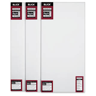 Blick Premier Heavyweight Stretched Cotton Canvas - 36" x 72", 1-3/8" Profile, Pkg of 3