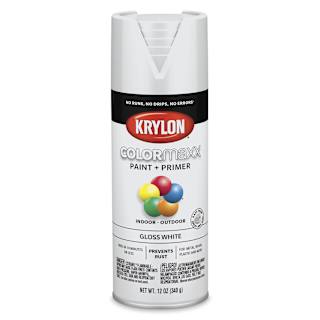 Krylon Colormaxx Spray Paint - White, Gloss, 12 oz
