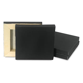 Blick Studio Mini Cotton Canvas - 3" x 3", Black, Pkg of 4