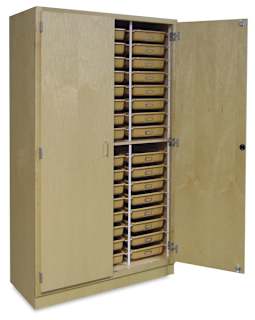 Hann Tote Tray Storage Cabinet - 48 Trays, 48" x 84" x 22"