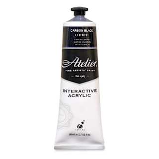 Chroma Atelier Interactive Artists' Acrylics - Carbon Black, 80 ml tube
