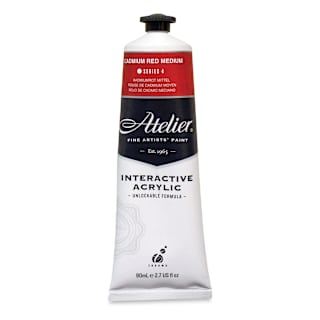 Chroma Atelier Interactive Artists' Acrylics - Cadmium Red Medium, 80 ml tube