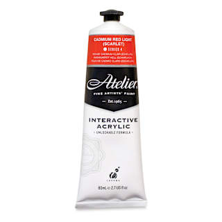 Chroma Atelier Interactive Artists' Acrylics - Cadmium Red Light (Scarlet), 80 ml tube