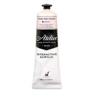 Chroma Atelier Interactive Artists' Acrylics - Toning Gray Pinkish, 80 ml jar
