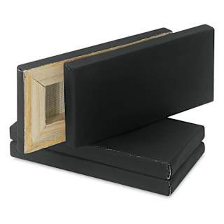 Blick Studio Mini Cotton Canvas - 2" x 4", Black, Pkg of 4