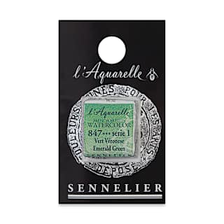 Sennelier French Artists' Watercolor - Emerald Green, Half Pan
