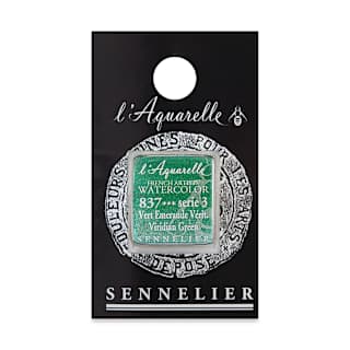 Sennelier French Artists' Watercolor - Viridian Green, Half Pan