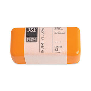 R&F Encaustic Paint Block - Indian Yellow, 104 ml block