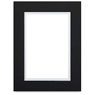 Blick Double Mat - Raven Black / Manor White, 9" x 12" (5-1/2" x 8-1/2" Opening)