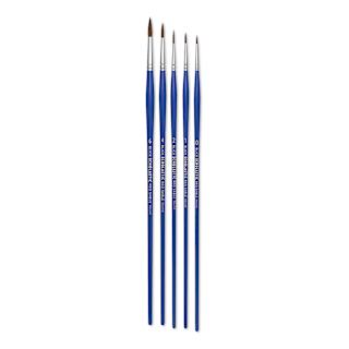 Blick Scholastic Red Sable Brush Set - Round, Long Handle, Set of 5