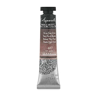 Sennelier French Artists' Watercolor - Van Dyck Brown, 21 ml Tube