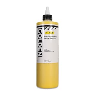 Golden High Flow Acrylics - Benzimidazolone Yellow Medium, 16 oz bottle