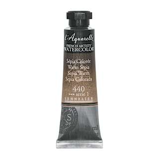 Sennelier French Artists' Watercolor - Warm Sepia, 10 ml Tube