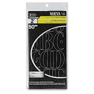 Westcott BetterLetter Self-Adhesive Vinyl Letters – 2” Repositionable Letters, Nueva, Black