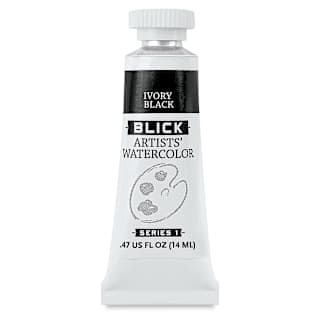 Blick Artists' Watercolor - Ivory Black, 14 ml tube