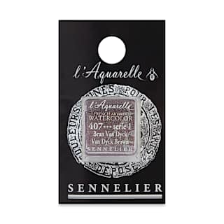 Sennelier French Artists' Watercolor - Van Dyck Brown, Half Pan