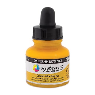Daler-Rowney System3 Acrylic Ink - Cadmium Yellow Deep Hue, 1 oz