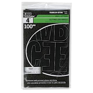 Westcott BetterLetter Self-Adhesive Vinyl Letters – 4” Permanent Letters, Franklin Gothic, Black