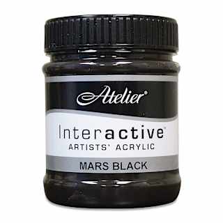 Chroma Atelier Interactive Artists' Acrylics - Mars Black, 250 ml jar
