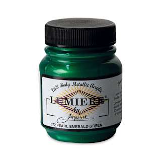 Jacquard Lumiere Acrylic - Pearlescent Emerald, 2.25 oz Jar