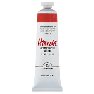 Utrecht Artists' Acrylic Paint - Cadmium Red Medium, 2 oz tube