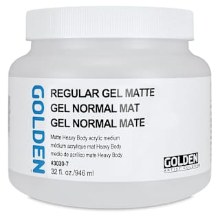 Golden Regular Acrylic Gel Medium - Matte, 32 oz jar