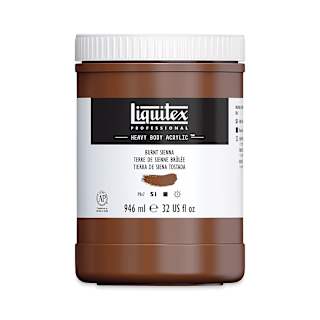 Liquitex Heavy Body Artist Acrylics - Burnt Sienna, 32 oz Jar