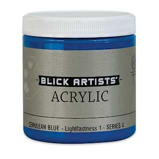 Blick Artists' Acrylic - Cerulean Blue, 8 oz jar