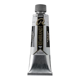 Rembrandt Artists' Oil Color - Titanium White (Safflower), 150 ml tube