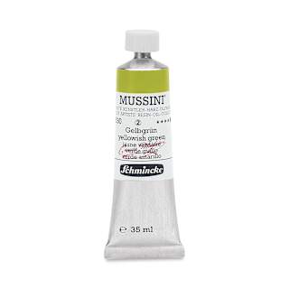 Schmincke Mussini Oil Color - Yellowish Green, 35 ml tube