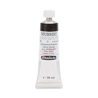 Schmincke Mussini Oil Color - Lamp Black, 35 ml tube