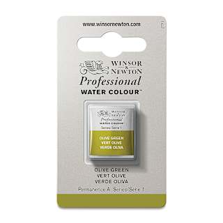 Winsor & Newton Professional Watercolor - Olive Green, Half Pan