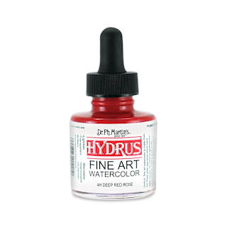 Dr. Ph. Martin's Hydrus Fine Art Liquid Watercolors - Red Rose, 1 oz bottle