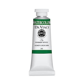 Da Vinci Artists' Permanent Watercolor - Hooker's Green Dark, 37 ml tube