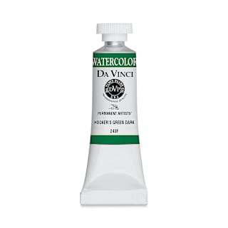 Da Vinci Artists' Permanent Watercolor - Hooker's Green Dark, 15 ml tube