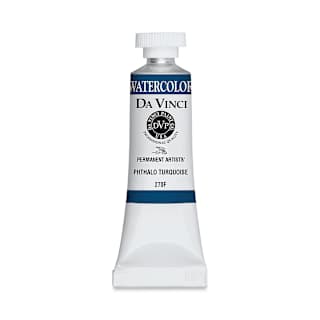 Da Vinci Artists' Permanent Watercolor - Phthalo Turquoise, 15 ml tube