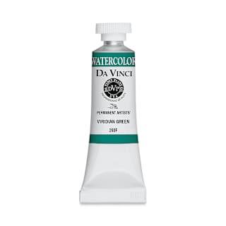 Da Vinci Artists' Permanent Watercolor - Viridian Green, 15 ml tube