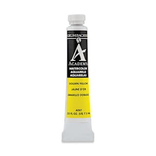 Grumbacher Academy Watercolor - Golden Yellow, 7.5 ml tube