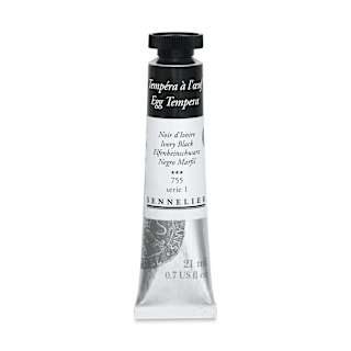 Sennelier Artists Egg Tempera - Ivory Black, 21 ml tube