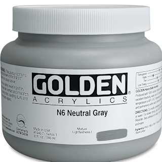 Golden Heavy Body Artist Acrylics - Neutral Gray N6, 32 oz Jar