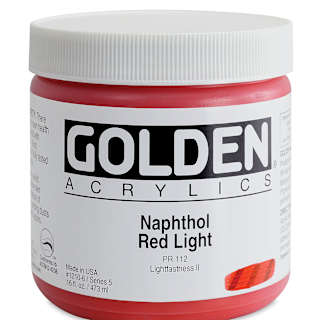 Golden Heavy Body Artist Acrylics - Naphthol Red Light, 16 oz Jar