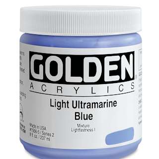 Golden Heavy Body Artist Acrylics - Light Ultramarine Blue, 8 oz Jar