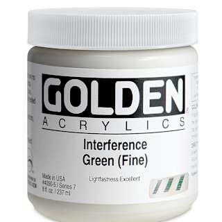 Golden Heavy Body Artist Acrylics - Interference Green (Fine), 8 oz Jar