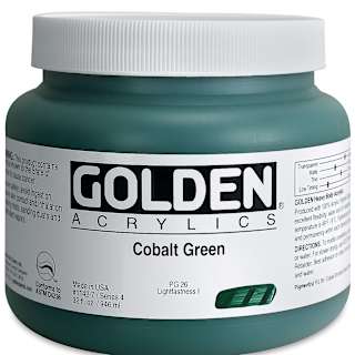 Golden Heavy Body Artist Acrylics - Cobalt Green, 32 oz Jar