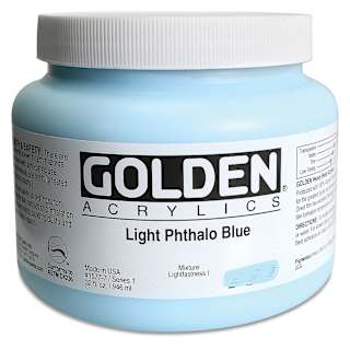 Golden Heavy Body Artist Acrylics - Light Phthalo Blue, 32 oz