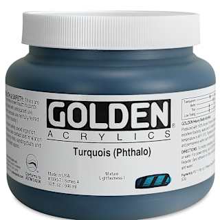 Golden Heavy Body Artist Acrylics - Turquoise (Phthalo), 32 oz Jar