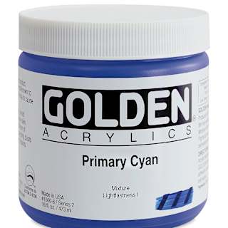 Golden Heavy Body Artist Acrylics - Primary Cyan, 16 oz Jar