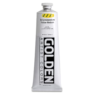 Golden Heavy Body Artist Acrylics - Benzimidazolone Yellow Medium, 5 oz